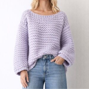 Dream’In Jumper by Wool And The Gang Chunky Knit Sweater Soft Lavender colour